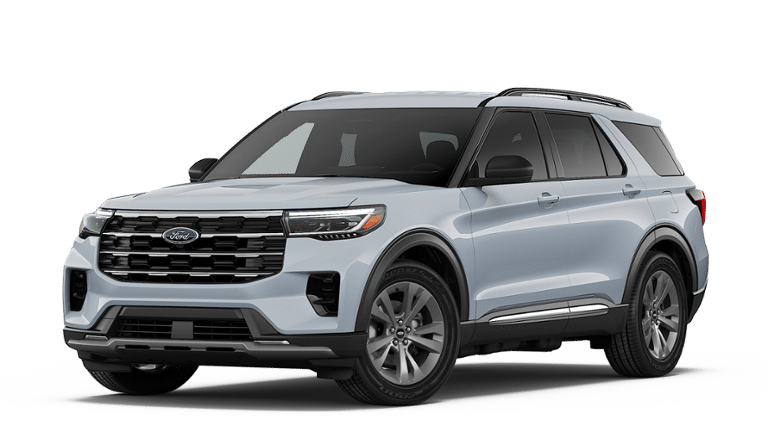2026 Ford Explorer Active in Space White Metallic — front three-quarter view