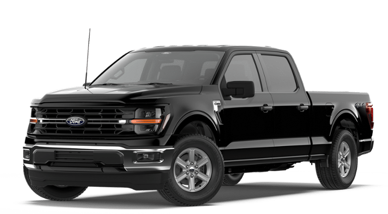 2026 Ford F-150 XLT in Agate Black Metallic — front three-quarter view