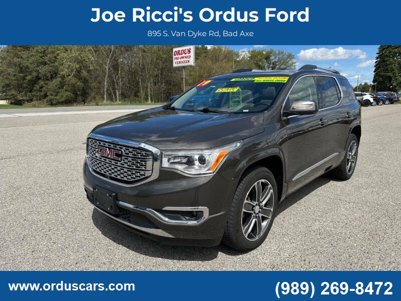2019 GMC Acadia Denali 4x4 4dr SUV in Gray — front three-quarter view
